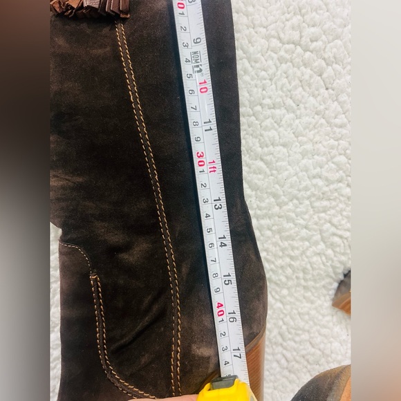 Vintage Brown leather upper boots size 9.5 to 10 fits very good condition - Picture 10 of 14